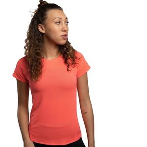 oiselle Flyout Short Sleeve Running Shirt - Size 4 - Snap/Zinnia